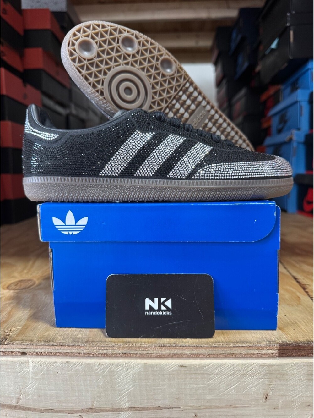 Adidas Wmns Samba OG 'Black Silver Rhinestones' IH9052 BRAND NEW WOMENS SIZE 6